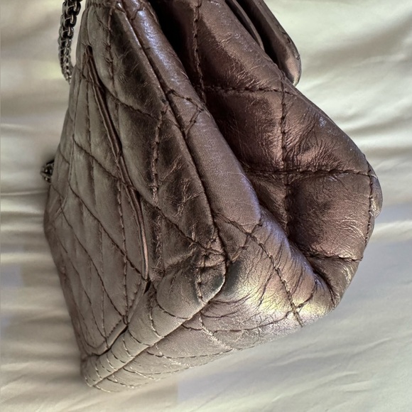 Chanel AUTHENTIC Pewter 2.55 Reissue Mini 224 Double Flap Bag Ruthenium Hardware - Picture 10 of 11